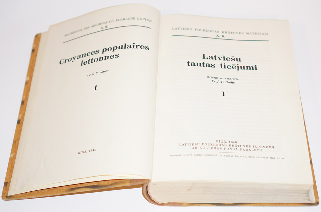 P.Šmits, Latviešu tautas ticējumi(тома I, II, III, IV)