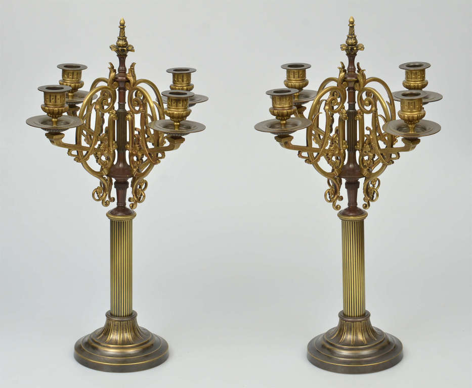Bronze candlesticks - a pair