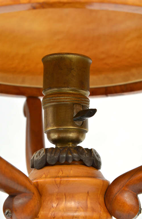 Karelian birch table lamp