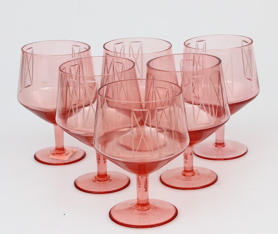 Krāsainā stikla sulas glāzes (6 gab.)