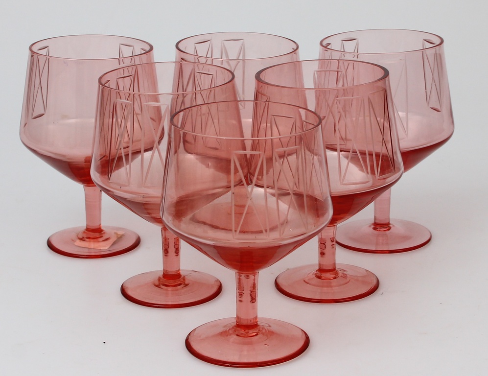 Krāsainā stikla sulas glāzes (6 gab.)