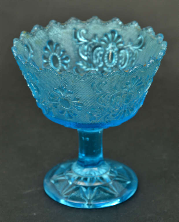 Blue glass candy bowl