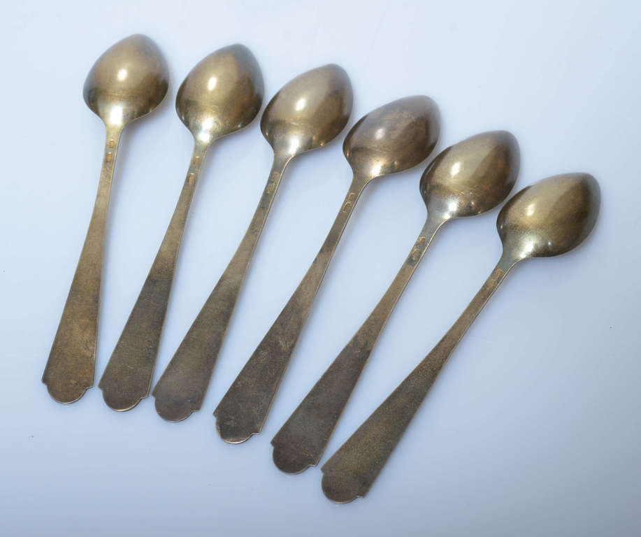 Silver spoons with enamel (6 pcs.) In a box