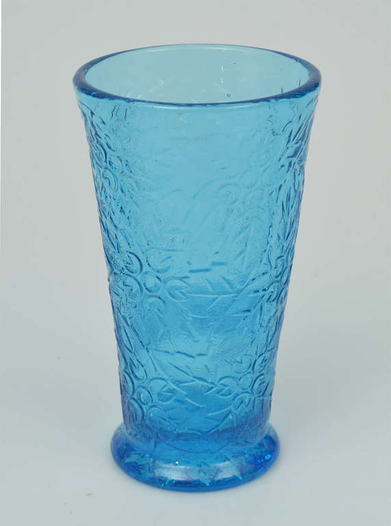 Zila stikla vāze