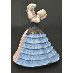 Porcelāna figūriņa ''Dāma zili rozā kleitā''