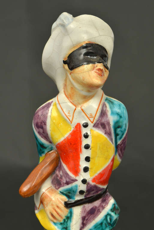 Faience figurine '' Boy with a mask '