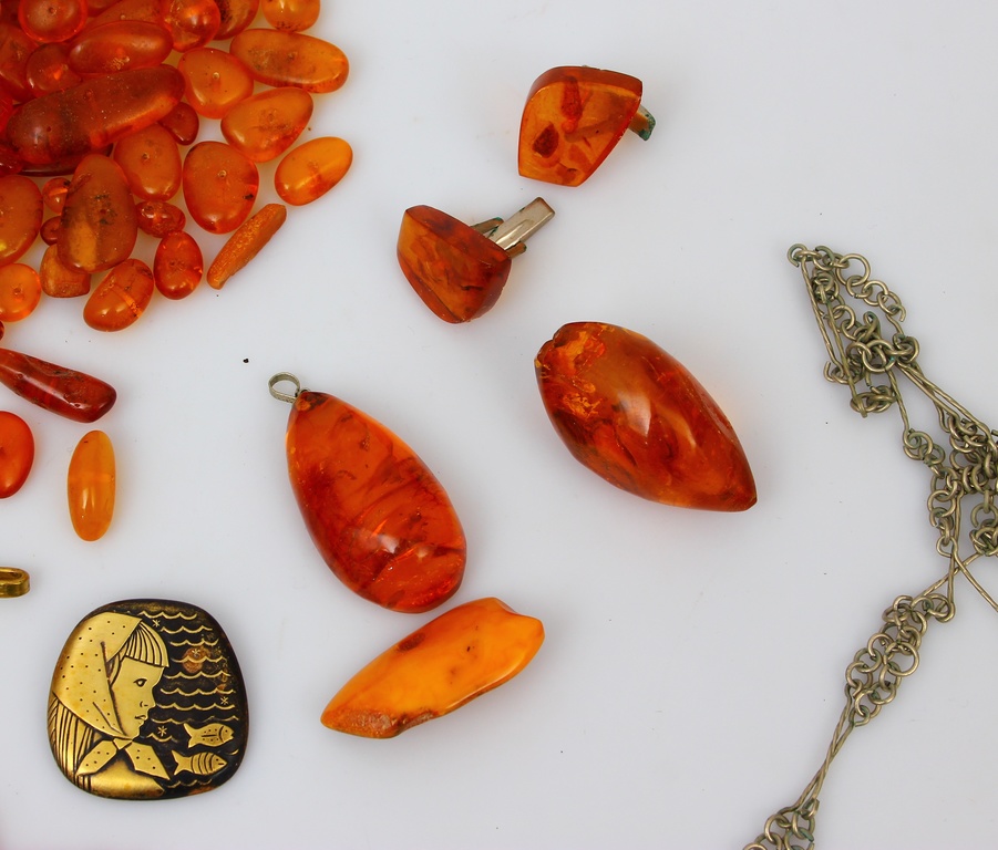 Collection of various amber products
