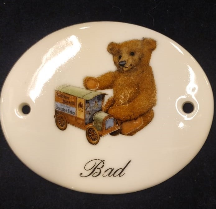 Porcelāna plātnīte bērnu vannas istabai ''Bad''