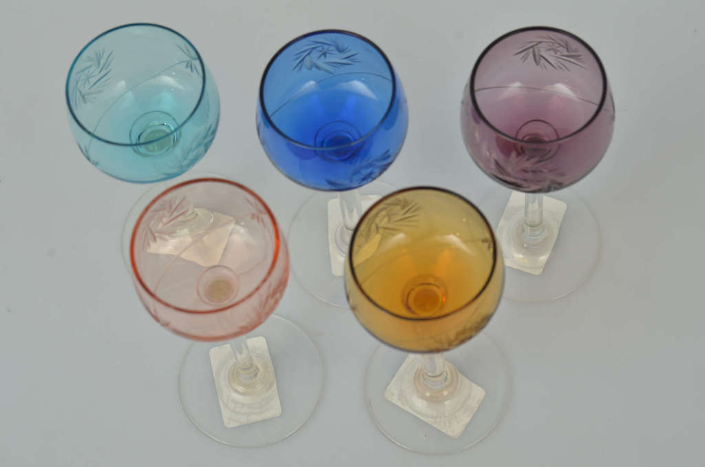 Stikla glāzes ar griezumu (5 gab.)