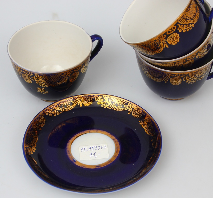 LFZ porcelain cups 4 with 1 saucer