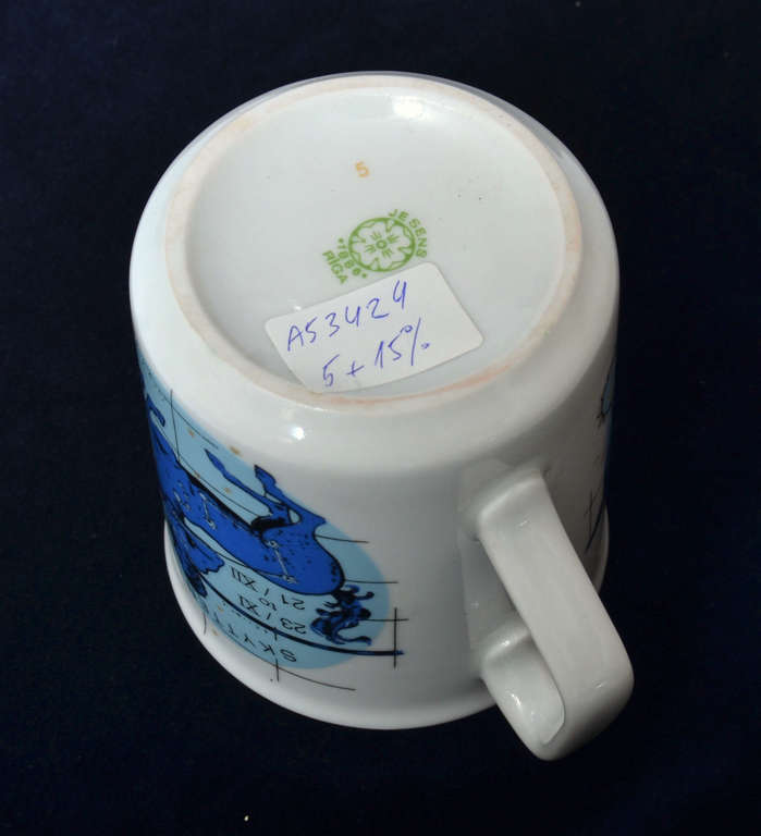 Porcelain mug with a zodiac theme