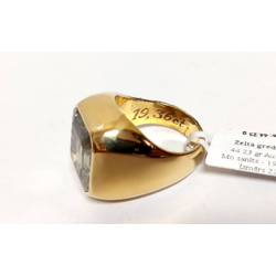 Zelta gredzens ar sintētisko moisanītu