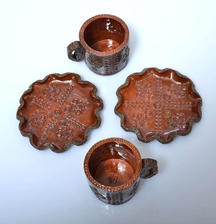 Ceramic cups with saucers 2 pcs.