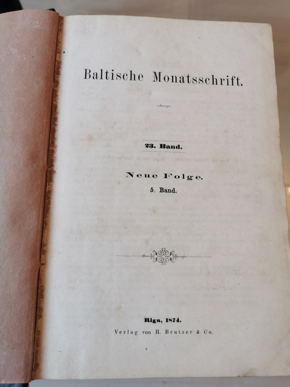 Baltische Monatsschrift Vol.23, 1874