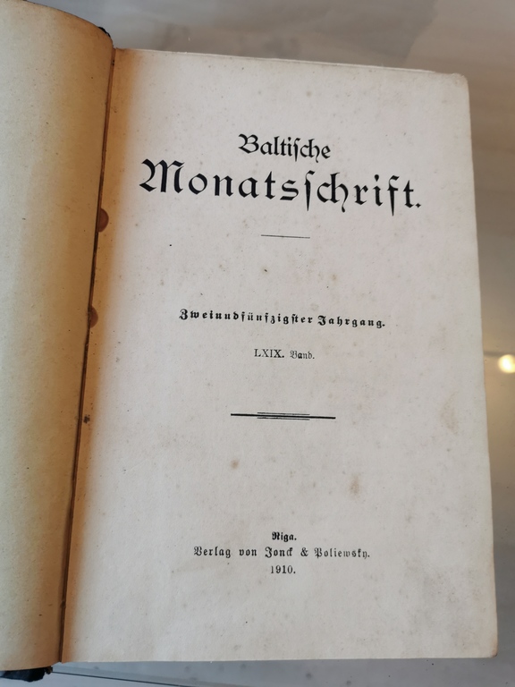 Baltische Monatsschrift Vol.69, 1910
