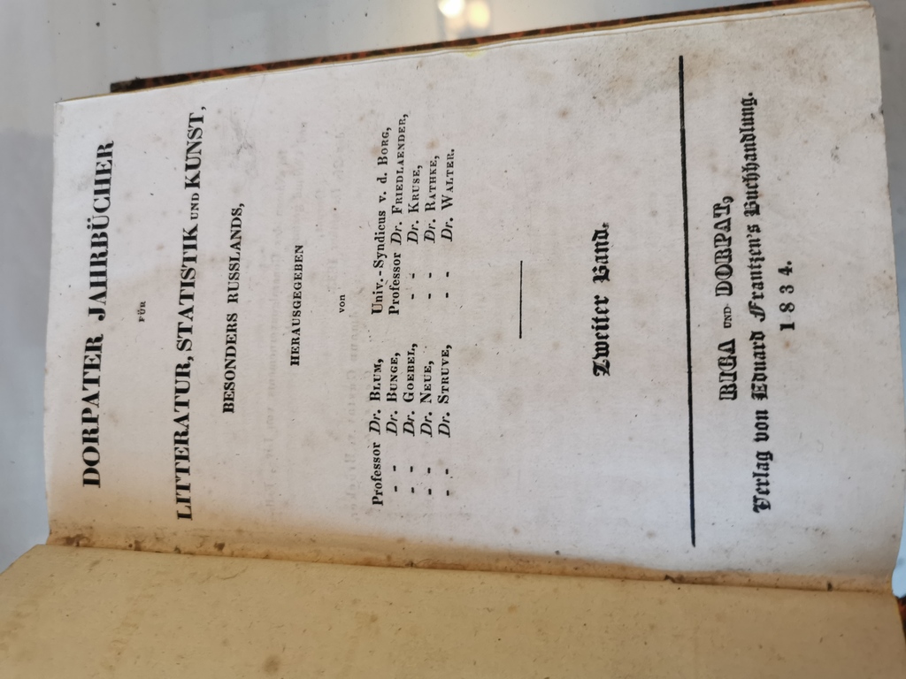 Dorpater Jahrbücher - Literatur, statistik und kunst, 1834