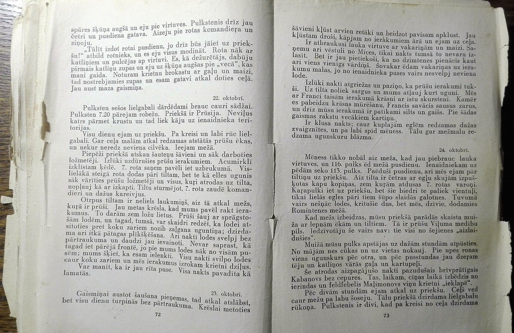 Soldier's Day Book, V. Tukumietis, 1929, A. Gulbis Novel Library 