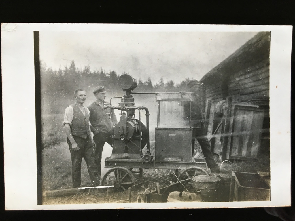 Steam engine on a farm in Madona district 