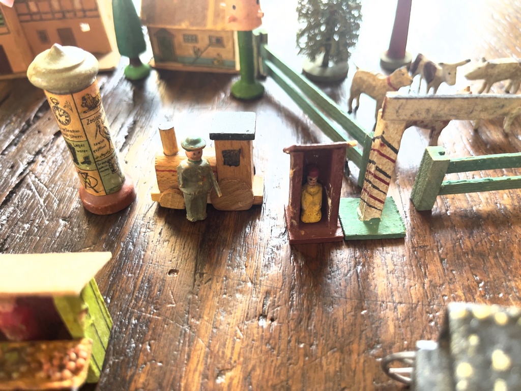 Collection of various wooden toys
