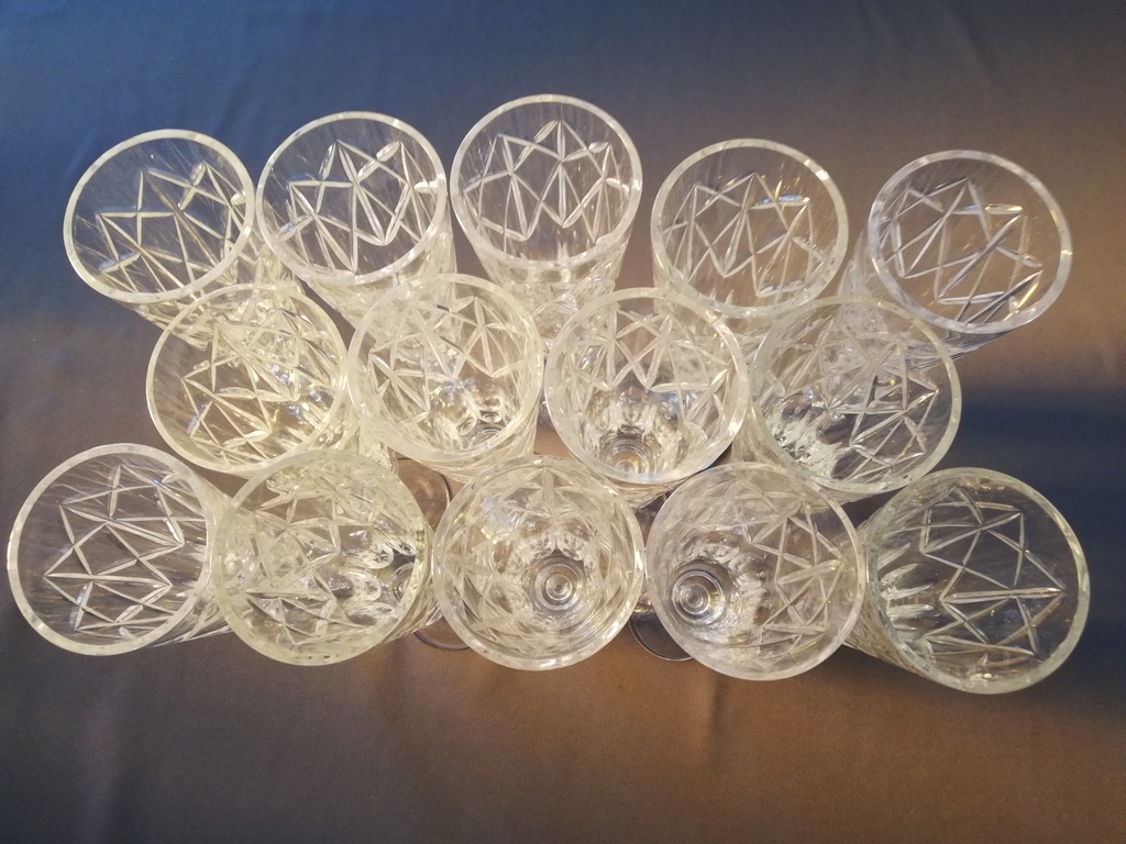 14 crystal champagne glasses