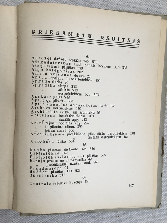 Rīgas pilsētas Gada Grāmata 1931.gadam.