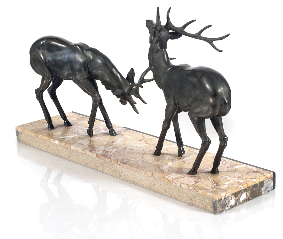 The bronze figure on a marble base “Deers”