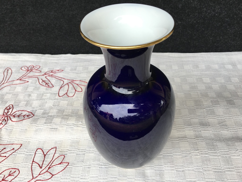 Porcelain cobalt blue vase