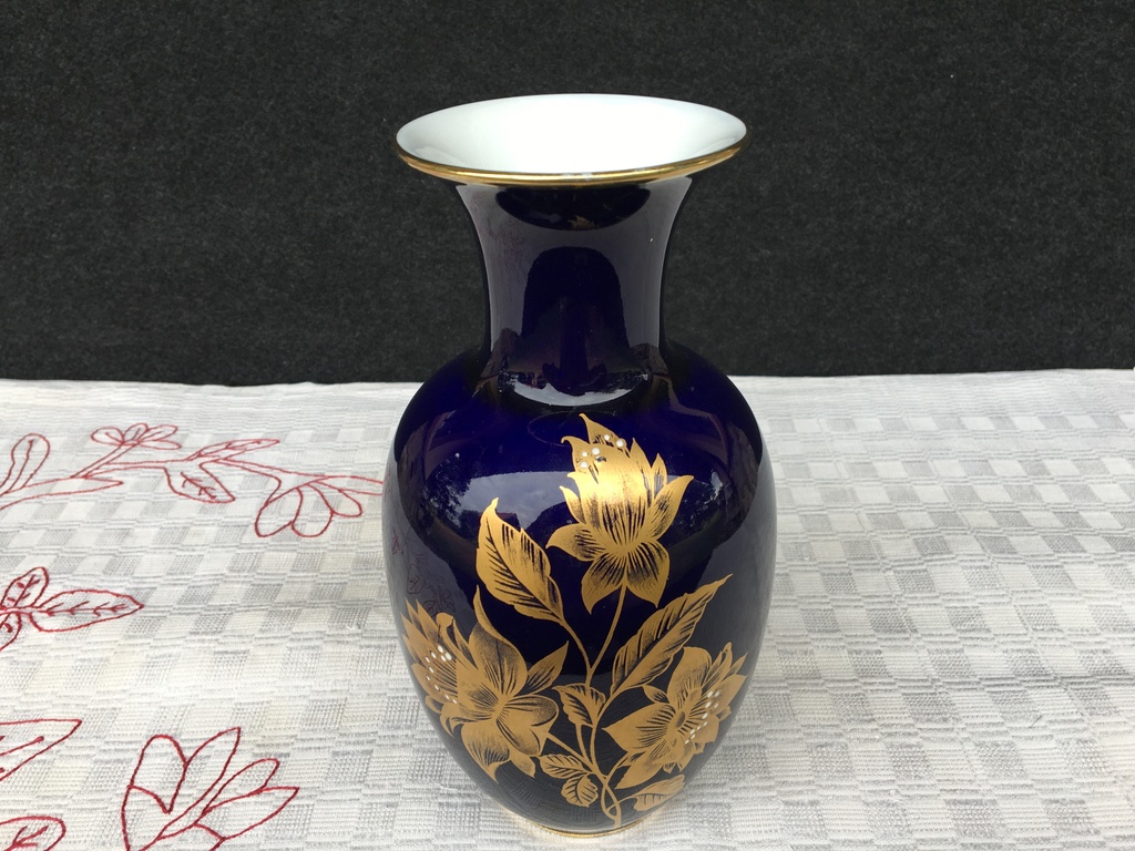 Porcelain cobalt blue vase