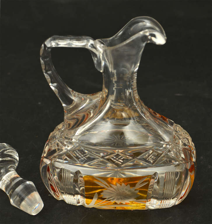 Хрустальная ваза и графин для масла/уксуса