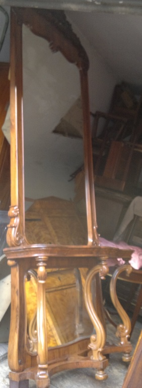 19th century walnut mirror