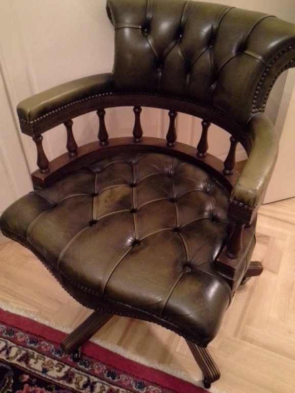 Office chair with leather upholstery