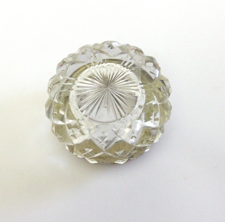 Glass dish with silver finish