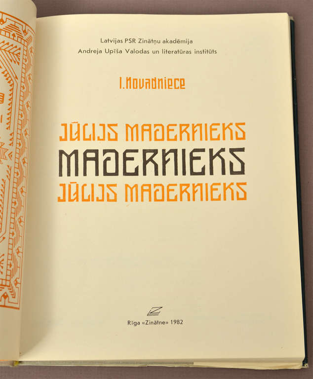 Grāmata ''Jūlijs Madernieks'' 