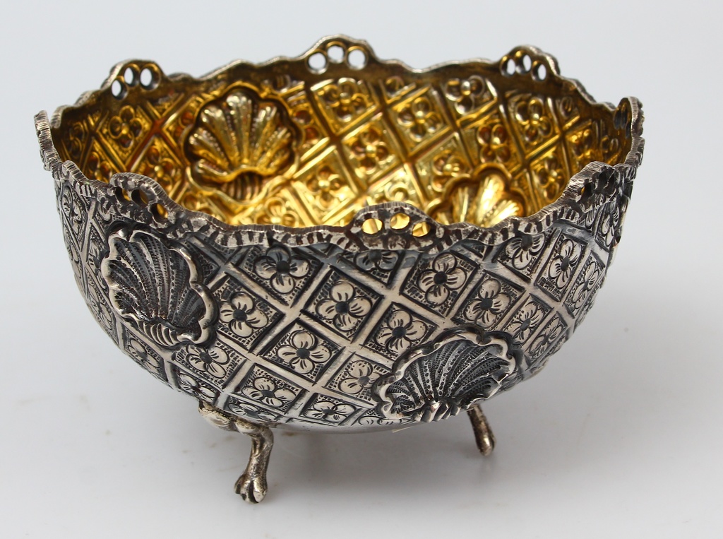 Silver dish with gilding