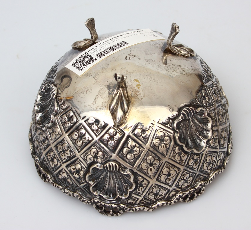 Silver dish with gilding