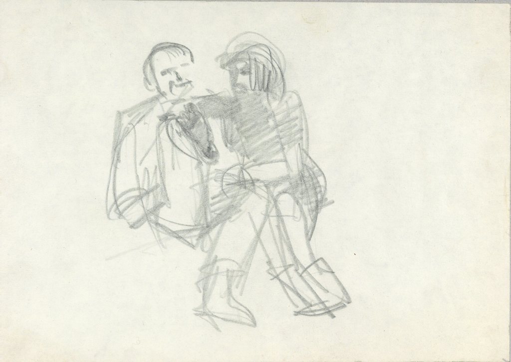 Sketch [Two sitting figures]