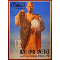 Poster of the President of the State Dr. K. Ulmanis Protectorate - Song Festival