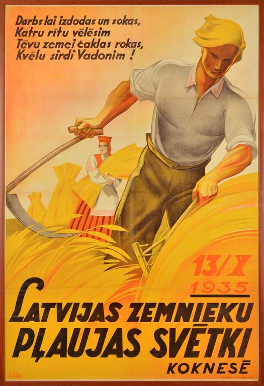 Plakāts ''Latviešu zemnieku pļaujas svētki''