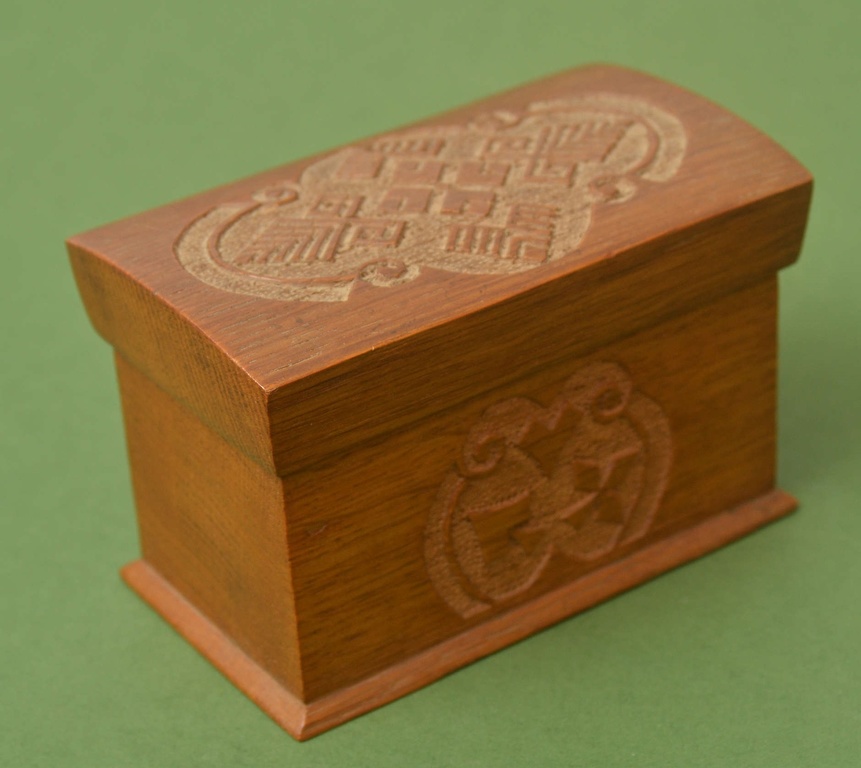 Oak card box with card sets