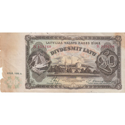 Банкнота номиналом 25 латов 1936 года выпуска.