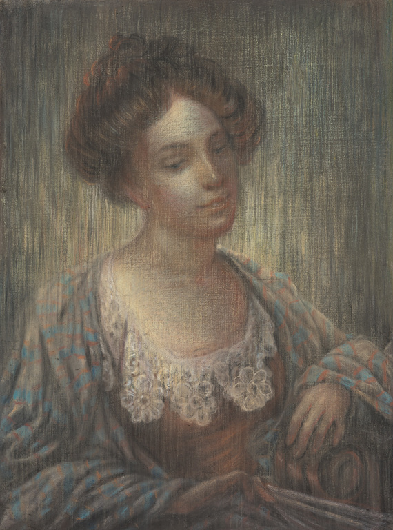 The portrait of a young woman
