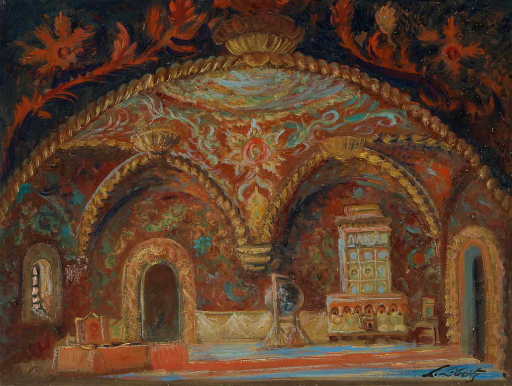 Эскиз декорации к опере М. Мусоргского 