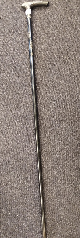 Walking stick with silver finish