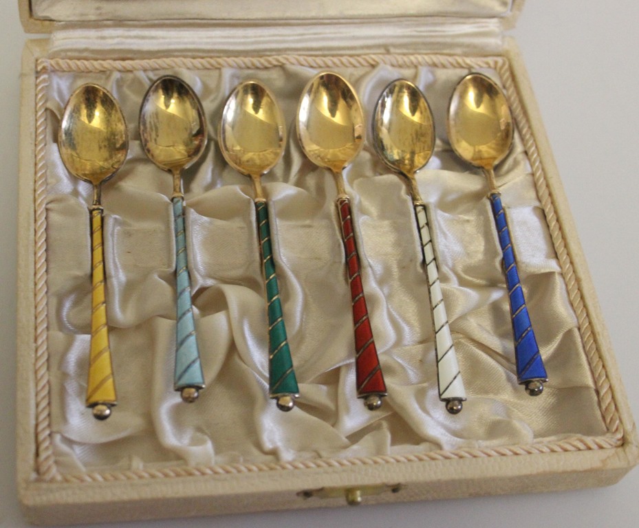Spoon set with enamel (6 pcs)