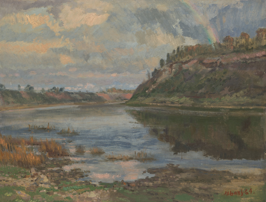 Landscape with a bend of the river