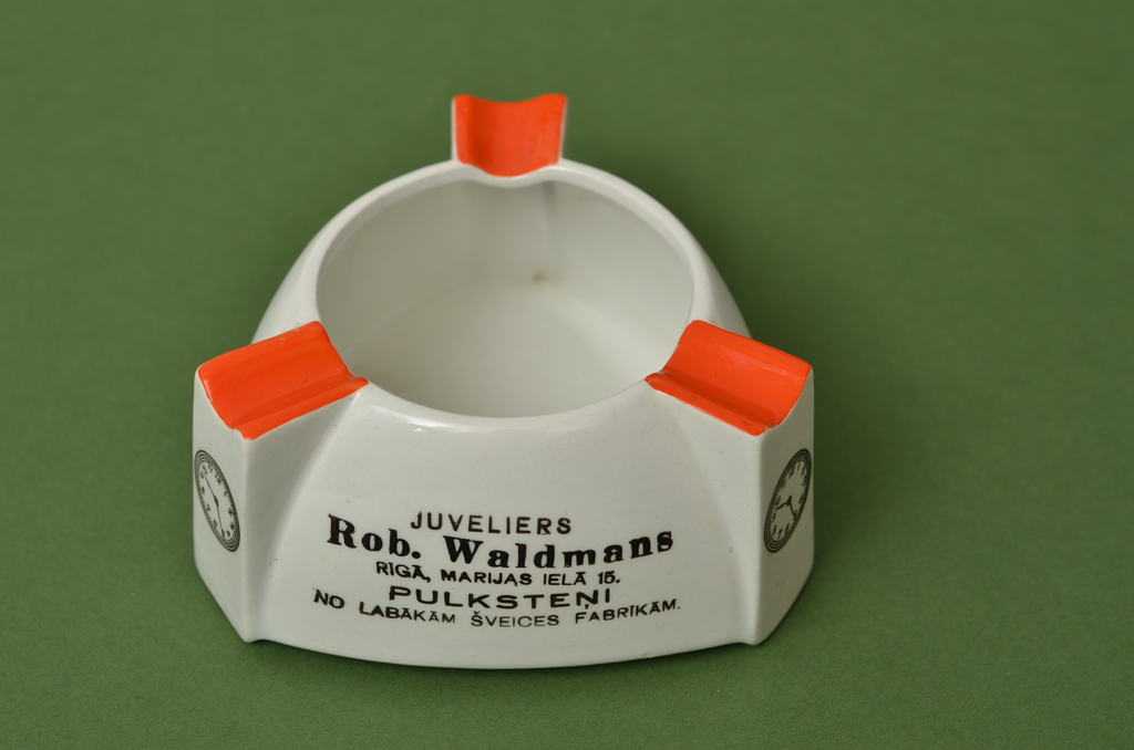 Ashtray with advertising inscriptions