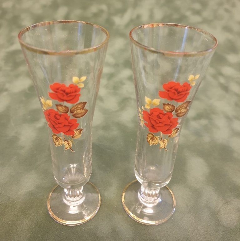 Set of glasses with floral motif in the original box (6 pcs.)