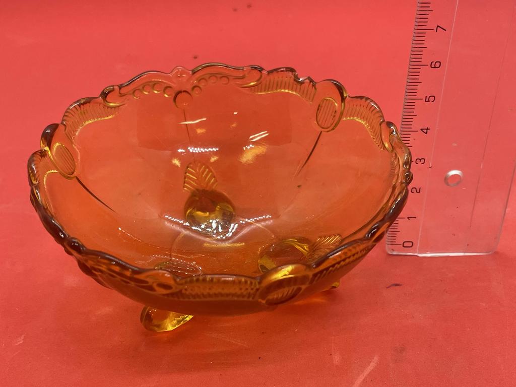 Colored glass dish from Iguciems factory
