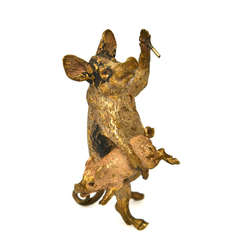 Austrian bronze miniature Pig with a piglet