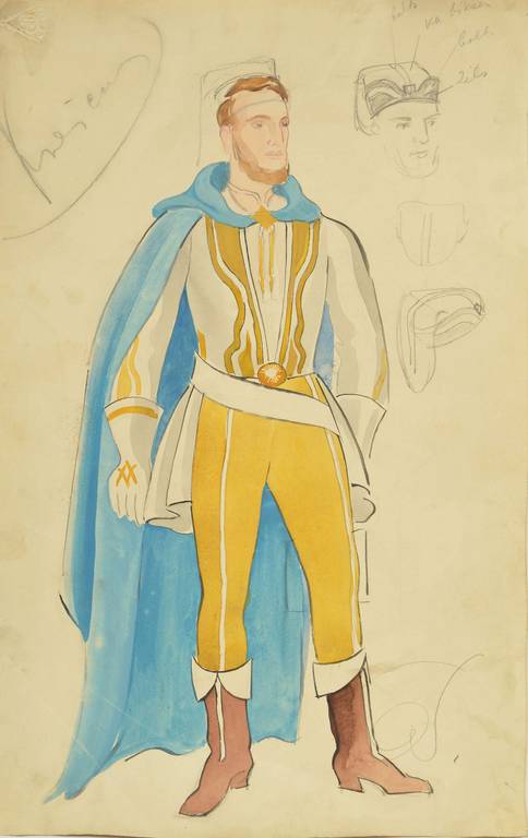 Sketch of men's costumes for the show